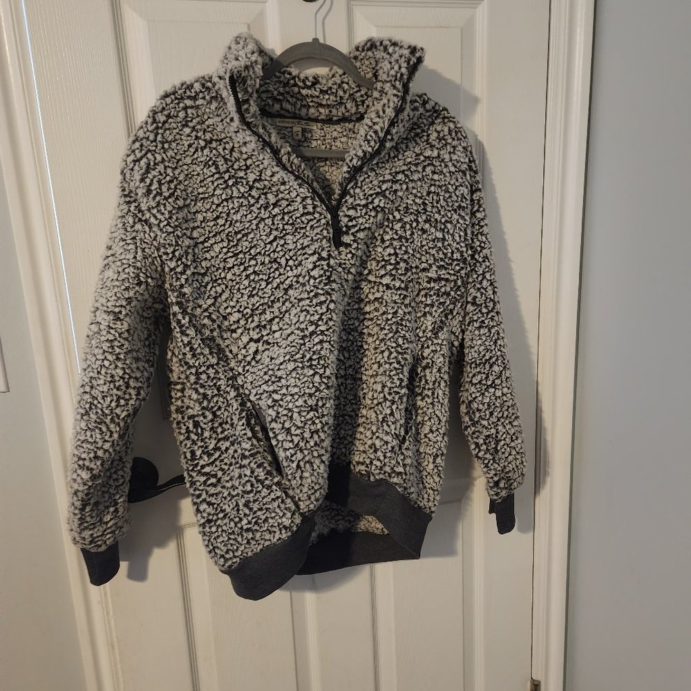 Grey soft Sherpa sweater